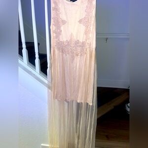 Blush Pink Sheer Maxi Dress